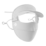 Maxbell Women Face Mask with Hat Brim Summer Breathable for Hiking Traveling Cycling Light Gray