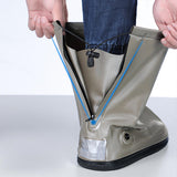 Maxbell Waterproof Shoe Covers PVC Reusable Rain Boots for Outdoor Men Women Camping 43-44