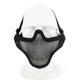 Maxbell Metal Iron Wire Mask Equipment Breathable Half Face Mask for Men Women Sport Black