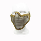 Maxbell Metal Iron Wire Mask Equipment Breathable Half Face Mask for Men Women Sport Khaki
