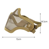 Maxbell Metal Iron Wire Mask Equipment Breathable Half Face Mask for Men Women Sport Khaki
