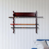 Maxbell Fishing Rod Rack Wall Mount Fishing Pole Holder Wood for Home Basement Store