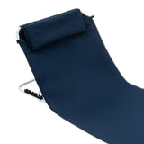 Maxbell Floor Chair with Back Support Beach Folding Cushion Seat for Sporting Events Dark Blue