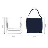 Maxbell Floor Chair with Back Support Beach Folding Cushion Seat for Sporting Events Dark Blue