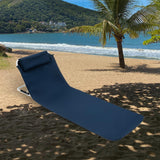 Maxbell Floor Chair with Back Support Beach Folding Cushion Seat for Sporting Events Dark Blue