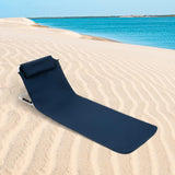 Maxbell Floor Chair with Back Support Beach Folding Cushion Seat for Sporting Events Dark Blue