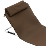 Maxbell Floor Chair with Back Support Beach Folding Cushion Seat for Sporting Events Brown