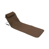 Maxbell Floor Chair with Back Support Beach Folding Cushion Seat for Sporting Events Brown