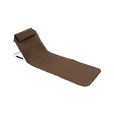 Maxbell Floor Chair with Back Support Beach Folding Cushion Seat for Sporting Events Brown
