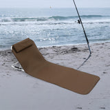 Maxbell Floor Chair with Back Support Beach Folding Cushion Seat for Sporting Events Brown