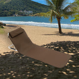 Maxbell Floor Chair with Back Support Beach Folding Cushion Seat for Sporting Events Brown