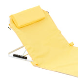 Maxbell Floor Chair with Back Support Beach Folding Cushion Seat for Sporting Events Yellow