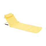 Maxbell Floor Chair with Back Support Beach Folding Cushion Seat for Sporting Events Yellow