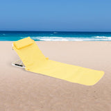 Maxbell Floor Chair with Back Support Beach Folding Cushion Seat for Sporting Events Yellow