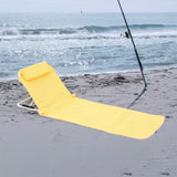 Maxbell Floor Chair with Back Support Beach Folding Cushion Seat for Sporting Events Yellow