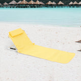 Maxbell Floor Chair with Back Support Beach Folding Cushion Seat for Sporting Events Yellow