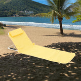 Maxbell Floor Chair with Back Support Beach Folding Cushion Seat for Sporting Events Yellow