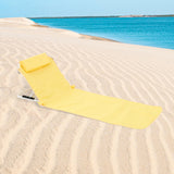 Maxbell Floor Chair with Back Support Beach Folding Cushion Seat for Sporting Events Yellow