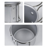 Maxbell Camping Cup Portable with Folding Handles Pot for Garden Backpacking Outdoor Argent