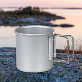 Maxbell Camping Cup Portable with Folding Handles Pot for Garden Backpacking Outdoor Argent