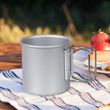 Maxbell Camping Cup Portable with Folding Handles Pot for Garden Backpacking Outdoor Argent