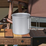 Maxbell Camping Cup Portable with Folding Handles Pot for Garden Backpacking Outdoor Argent