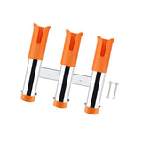Maxbell 3 Line Fishing Rod Holder Pole Rest Fishing Pole Rack for Boats Garage Yacht Orange