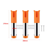 Maxbell 3 Line Fishing Rod Holder Pole Rest Fishing Pole Rack for Boats Garage Yacht Orange