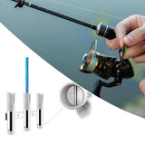 Maxbell 3 Line Fishing Rod Holder Pole Rest Fishing Pole Rack for Boats Garage Yacht White