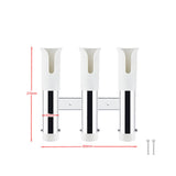 Maxbell 3 Line Fishing Rod Holder Pole Rest Fishing Pole Rack for Boats Garage Yacht White