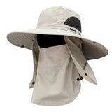 Maxbell Sun Cap with Detachable Neck Flap Cover Beach Backpacking Unisex Fishing Hat Beige