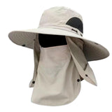 Maxbell Sun Cap with Detachable Neck Flap Cover Beach Backpacking Unisex Fishing Hat Beige