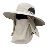 Maxbell Sun Cap with Detachable Neck Flap Cover Beach Backpacking Unisex Fishing Hat Beige