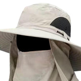 Maxbell Sun Cap with Detachable Neck Flap Cover Beach Backpacking Unisex Fishing Hat Beige