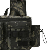 Maxbell Fishing Tackle Bag Rod Holder Carry Case Bag Chest Pack for Men Women Hiking L Size Green Pattern