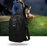 Maxbell Fishing Tackle Bag with Rod Holders Water Resistant Fishing Backpack Daysack S Black