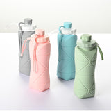 Maxbell Collapsible Water Bottle 20oz 600ml Large Lightweight Silicone Water Bottles Blue