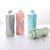 Maxbell Collapsible Water Bottle 20oz 600ml Large Lightweight Silicone Water Bottles Blue