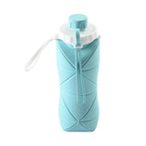 Maxbell Collapsible Water Bottle 20oz 600ml Large Lightweight Silicone Water Bottles Blue
