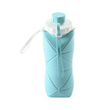 Maxbell Collapsible Water Bottle 20oz 600ml Large Lightweight Silicone Water Bottles Blue