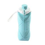 Maxbell Collapsible Water Bottle 20oz 600ml Large Lightweight Silicone Water Bottles Blue
