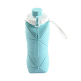 Maxbell Collapsible Water Bottle 20oz 600ml Large Lightweight Silicone Water Bottles Blue