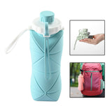 Maxbell Collapsible Water Bottle 20oz 600ml Large Lightweight Silicone Water Bottles Blue