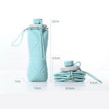 Maxbell Collapsible Water Bottle 20oz 600ml Large Lightweight Silicone Water Bottles Blue