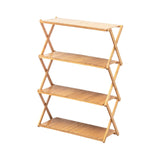 Maxbell Camping Storage Rack Flowerpot Holder Foldable Bamboo Storage Shelf for Lawn 4 Layer 50cm