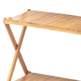 Maxbell Camping Storage Rack Flowerpot Holder Foldable Bamboo Storage Shelf for Lawn 4 Layer 50cm