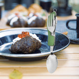 Maxbell Camping Utensil Camping Dinnerware Multi Tool for Backpacking Cooking Picnic green