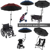 Maxbell Beach Chair Umbrella with Universal Clamp Stroller Umbrella Clip on Umbrella Red Single Layer