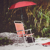 Maxbell Beach Chair Umbrella with Universal Clamp Stroller Umbrella Clip on Umbrella Red Single Layer