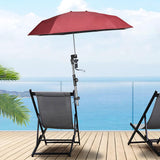Maxbell Beach Chair Umbrella with Universal Clamp Stroller Umbrella Clip on Umbrella Red Single Layer